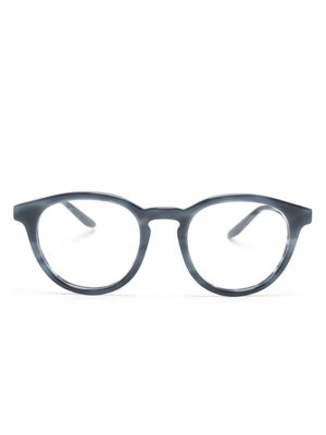 Giorgio Armani lunettes de vue à monture ronde marbrée - Bleu