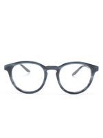 Giorgio Armani lunettes de vue à monture ronde marbrée - Bleu