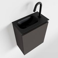 Toiletmeubel Mondiaz Ture | 40 cm | Meubelkleur Dark grey | Eden wastafel Urban Links | 1 kraangat
