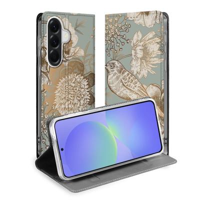 Samsung Galaxy A37 | Book Cover | Vintage Bird Flowers