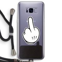Middle finger black: Samsung Galaxy S8 Transparant Hoesje met koord