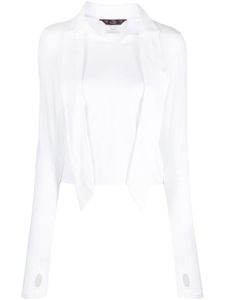 John Galliano Pre-Owned blouse en coton à détail de nœud (1990) - Blanc