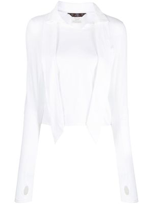 John Galliano Pre-Owned blouse en coton à détail de nœud (1990) - Blanc