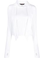 John Galliano Pre-Owned blouse en coton à détail de nœud (1990) - Blanc