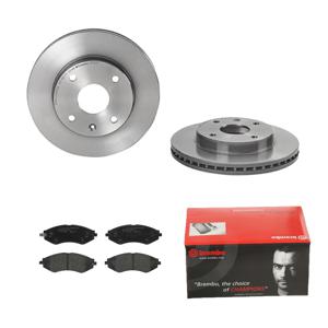 Remmenset, remschijf BREMBO, Remschijftype: Binnen geventileerd, Inbouwplaats: Vooras, u.a. für Chevrolet, Daewoo