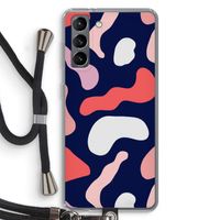 Memphis Shapes Pink: Samsung Galaxy S21 Transparant Hoesje met koord