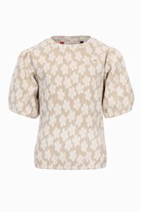 LOOXS Little Zomer top meisjes jaquard bloemen - beige