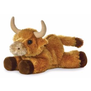 Aurora Knuffeldier Schotse Hooglander koe - pluche knuffel - 20 cm