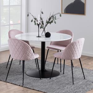 Bendt Ronde Eettafel Dara 110cm - Wit Marmer