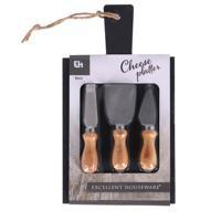Excellent Houseware Leistenen Kaasplank met 3 Kaasmesjes Excellent Houseware Leistenen Kaasplank met 3 Kaasmesjes