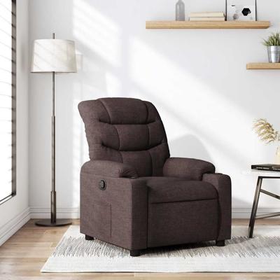 Fauteuil verstelbaar stof donkerbruin