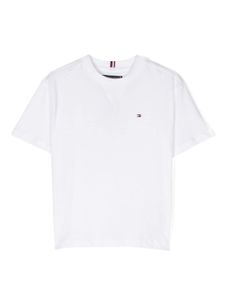 Tommy Hilfiger Junior t-shirt en coton à logo brodé - Blanc