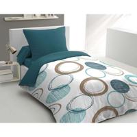 HOME LINGE PASSION Audace dekbedset - dekbed 140 x 200 cm + 2 kussenslopen 63x63 cm - Eendblauw