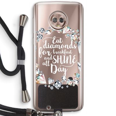 Diamonds: Motorola Moto G6 Transparant Hoesje met koord