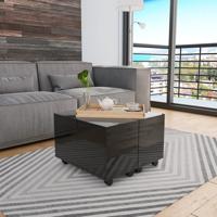 Salontafel 60x60x35 cm spaanplaat hoogglans zwart