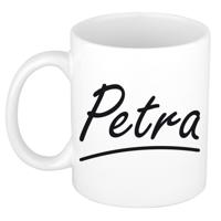 Petra Naam koffiemok - beker - met sierlijke letters - wit - 300 ml - Cadeau - Dames