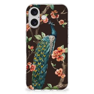iPhone 16 plus | TPU Hoesje | Pauw met Bloemen