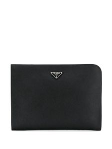 Prada pochette zippée à logo - Noir