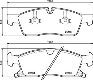 Remblokkenset, schijfrem BREMBO, u.a. fÃ¼r Jeep