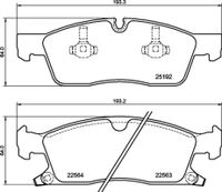 Remblokkenset, schijfrem BREMBO, u.a. fÃ¼r Jeep - thumbnail