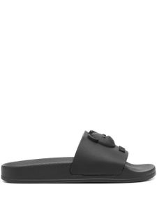 Moschino Teddy Bear-embossed slides - Noir