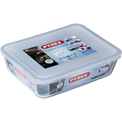 PYREX - 242P000 / 7046 - Rechthoekige schaal met deksel - 22cm * 17 cm - Pyrex Cook & Freeze