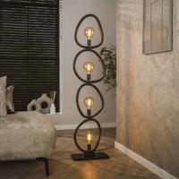 LifestyleFurn Organische Vloerlamp 'Joelle' 4-lamps, Artic Black finish