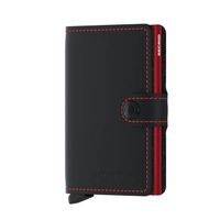 Secrid Miniwallet Matte Portemonnee Zwart, Rood Aluminium, Leer - thumbnail