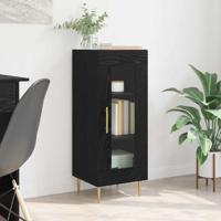 Dressoir Zwart eiken 34 x 34.5 x 90 cm Bewerkt hout