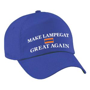 Carnaval verkleed pet - blauw - Make Lampegat Great Again - Eindhoven - volwassenen