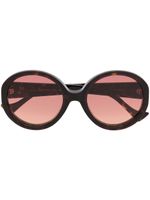 Gucci Eyewear lunettes de soleil à monture ronde oversize - Marron