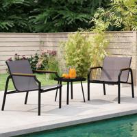 3-delig Tuinmeubelset met 2 Stoelen en Tafel Balkonset Balkonmeubels Tuinset
