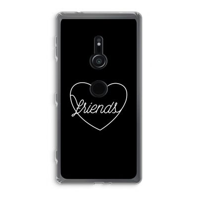 Friends heart black: Sony Xperia XZ2 Transparant Hoesje