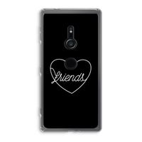 Friends heart black: Sony Xperia XZ2 Transparant Hoesje