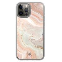iPhone 12 (Pro) hybride hoesje - Marmer waves