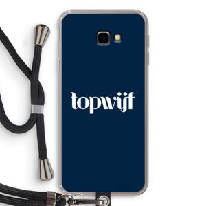 Topwijf Navy: Samsung Galaxy J4 Plus Transparant Hoesje met koord