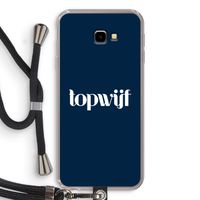 Topwijf Navy: Samsung Galaxy J4 Plus Transparant Hoesje met koord