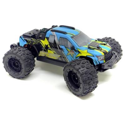 Absima Mini AMT Fluo Blauw Brushless 1:16 RC auto Elektro Monstertruck 4WD RTR 2,4 GHz