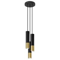 Sollux Hanglamp Loopez 3 lichts Ø 20 cm zwart goud Sollux Hanglamp Loopez 3 lichts Ø 20 cm zwart goud