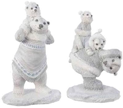 IJsbeer poly overlay wit glitter a2 kerst Decoris - Decoris