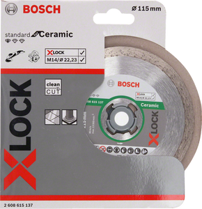 Bosch Accessoires X-LOCK Diamantschijf Standard for Ceramic 115 x 22,23 x 1,6 x 7 mm - 1 stuk(s) - 2608615137