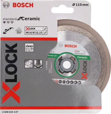 Bosch Accessoires X-LOCK Diamantschijf Standard for Ceramic 115 x 22,23 x 1,6 x 7 mm - 1 stuk(s) - 2608615137
