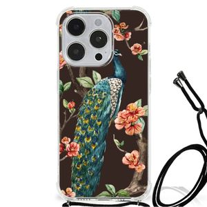 iPhone 14 Pro Case Anti-shock Pauw met Bloemen