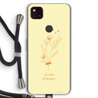 No rain no flowers: Pixel 4a 5G Transparant Hoesje met koord