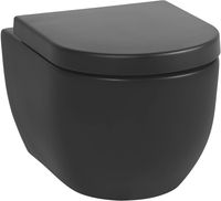 Saqu Home randloos hangtoilet met quickrelease toiletbril  mat zwart - thumbnail