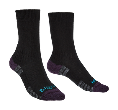 Bridgedale Lightweight Merino Performance Boot Dames Wandelsok Black Purple L
