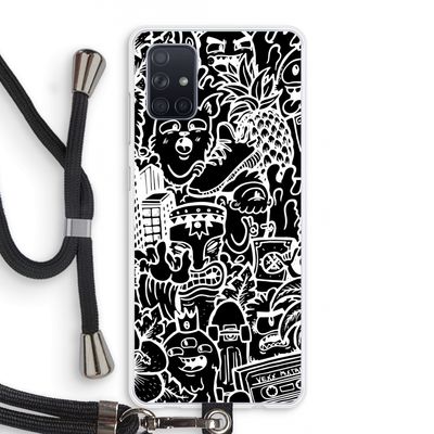 Vexx Black Mixtape: Samsung Galaxy A71 Transparant Hoesje met koord
