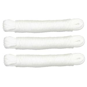 AMIG Touw - 3x - 10 meter - D3mm - polypropyleen - 50 kg - wit - waslijn - tuin