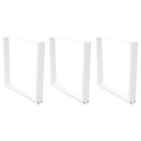 Eettafelpoten 3 st V-vormig 100x(72-73,3) cm staal wit