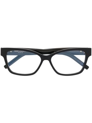 Saint Laurent Eyewear lunettes de vue gravées à monture papillon - Noir